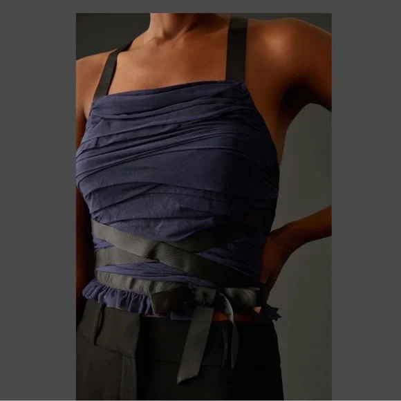 Anthropologie Shirred Tulle Tank XL NWT - Picture 2 of 10